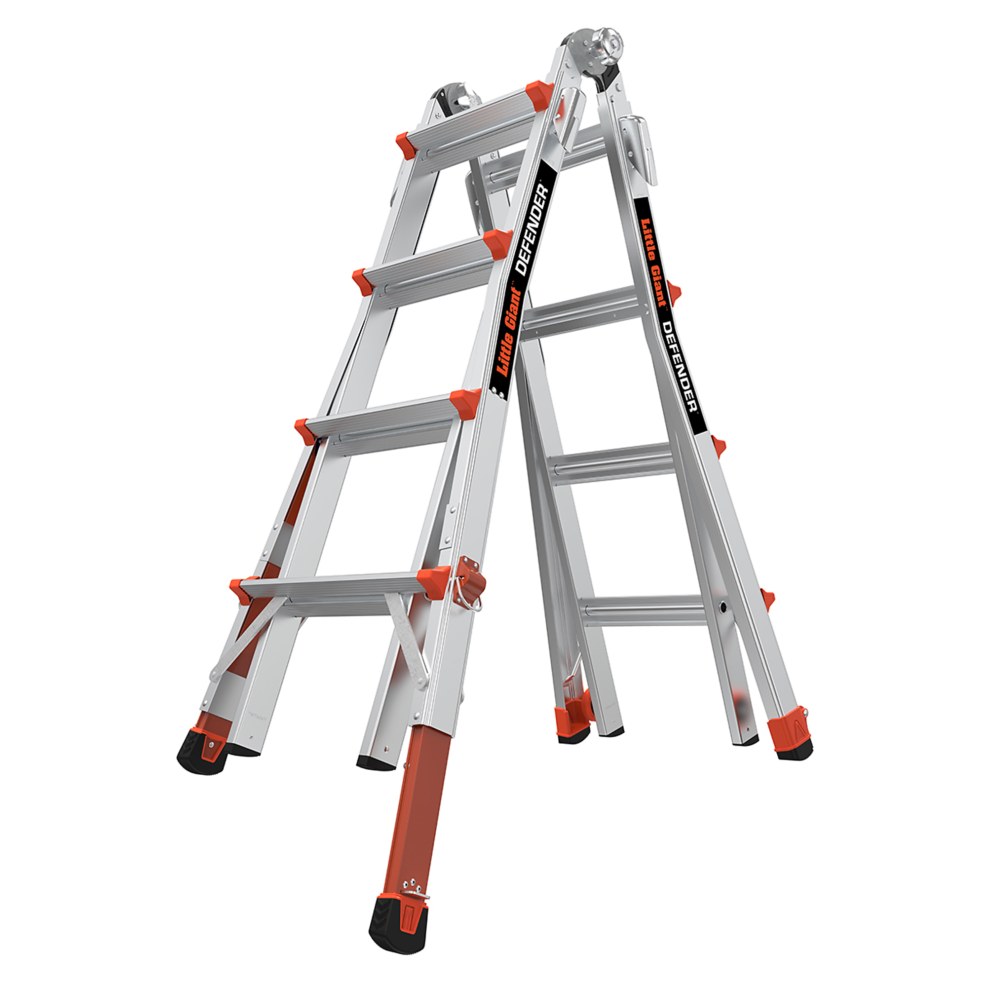 Little Giant Defender Multi-Position Ladder - 17ft., Aluminum, 300-Lb. Capacity, Type 1A, Ratchet Levelers, Model# 15187-882